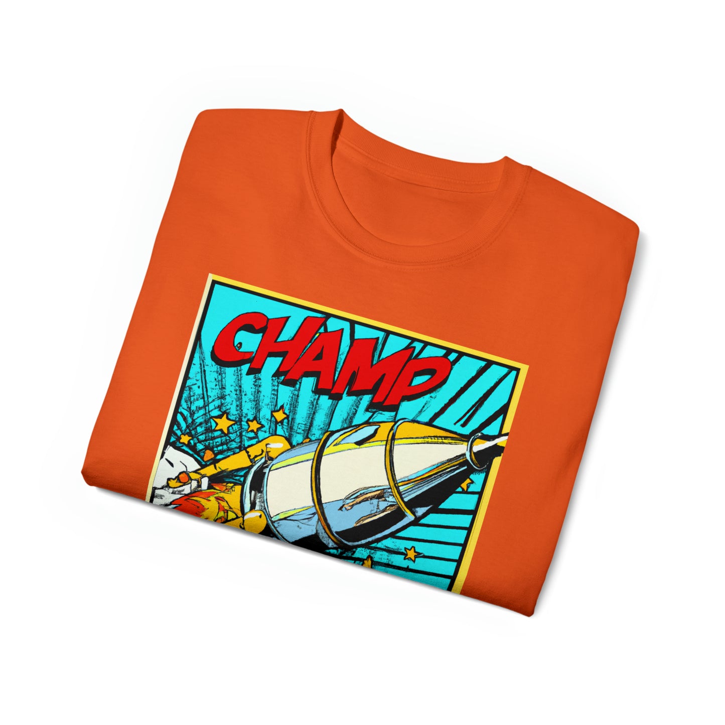 CHAMP Spaceship 6 - 1960's Style Comic Book Art - AI Art - Gildan Ultra Cotton Tee