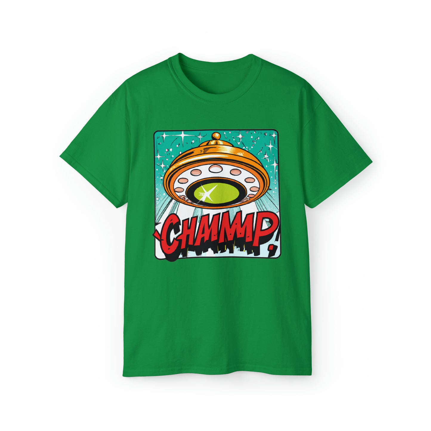 CHAMMMP. UFO 19 - 1950's Style Comic Book Art - AI Art - Gildan Ultra Cotton Tee