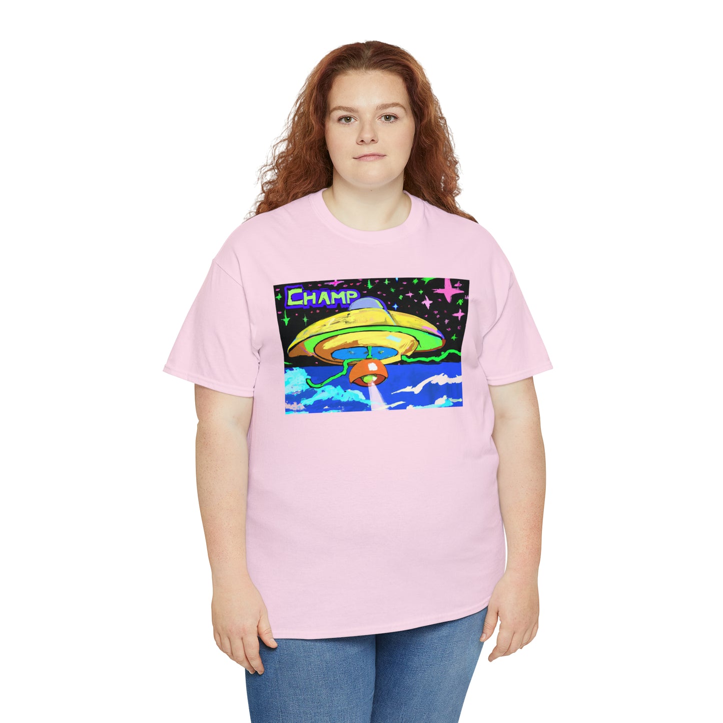 CHAMP UFO 15 - Post-Modern Style - AI Art - Gildan Heavy Cotton Tee