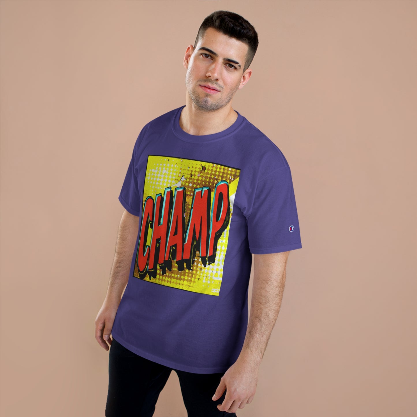 CHAMP Logo 1980's Comic Book Art Style - AI Art - Champion T-Shirt