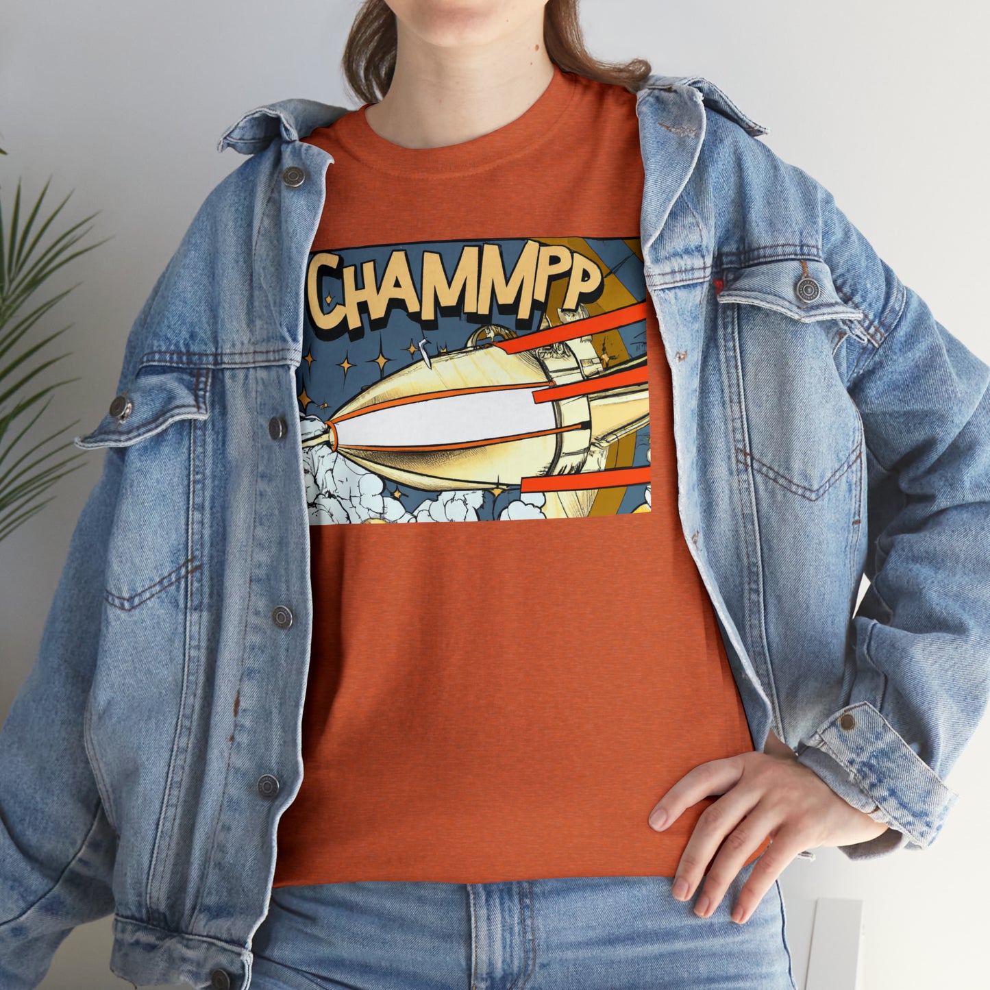 CHAMMPP Spaceship 2 - 1920's Style Comic - AI Art - Gildan Heavy Cotton Tee