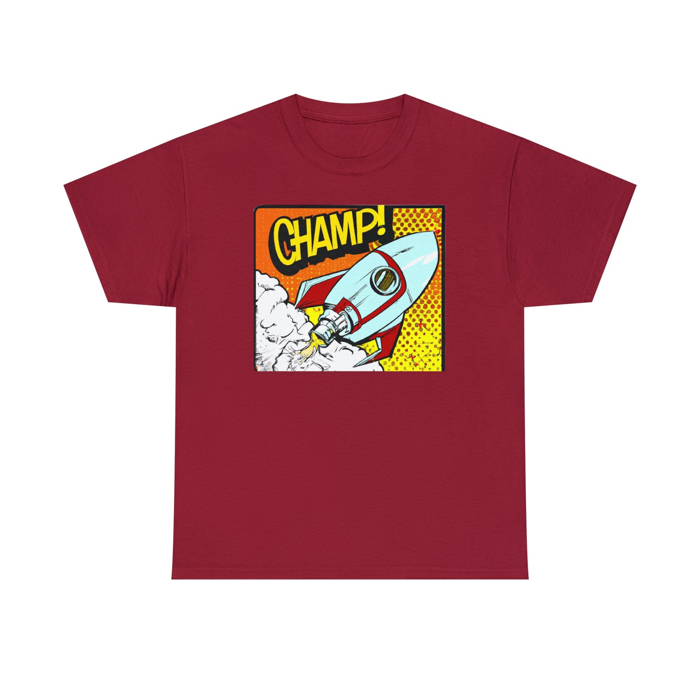 CHAMP! Spaceship 3 - 1950's Comic Book Style - AI Art - Gildan Heavy Cotton Tee