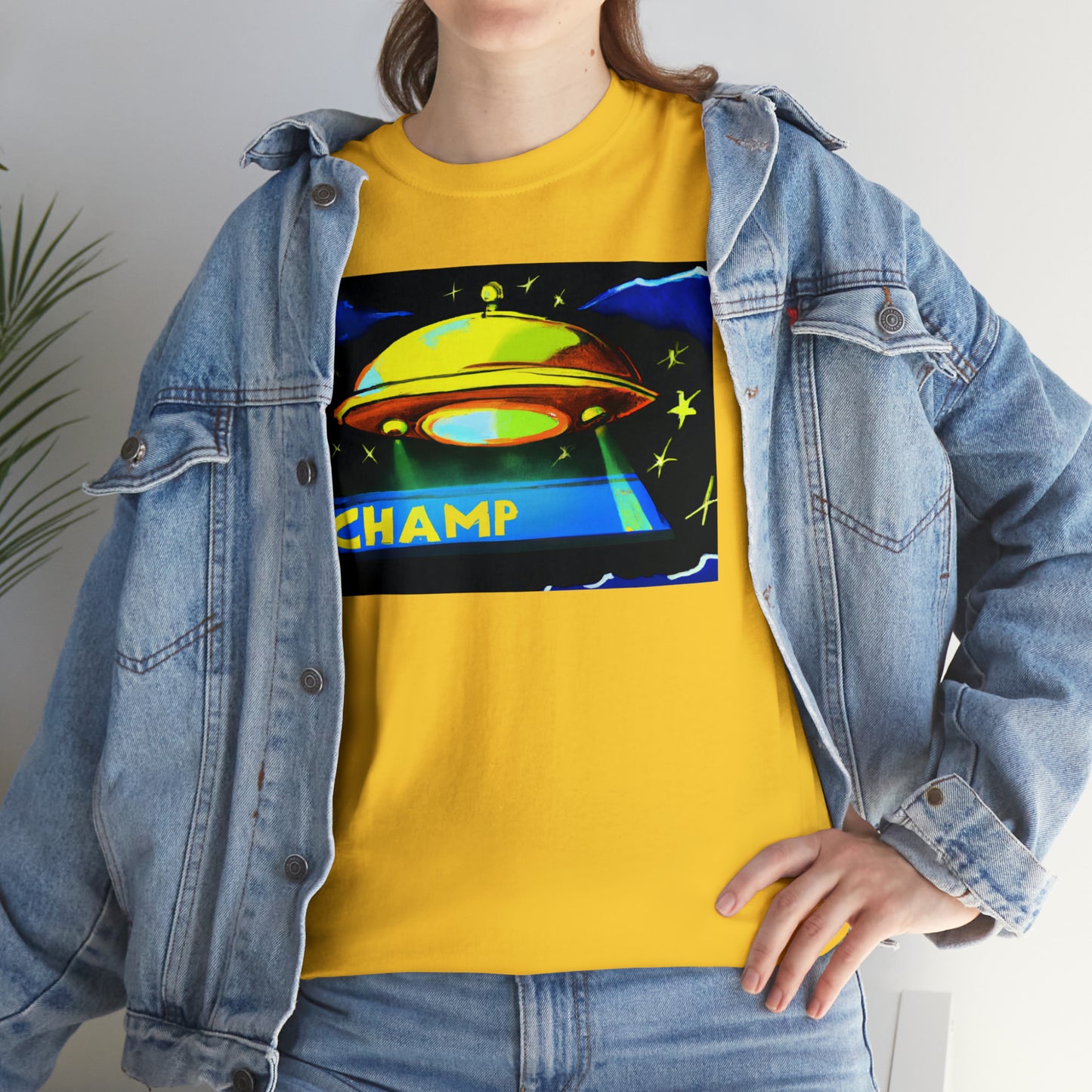 CHAMP UFO 14 - Post-Modern Style - AI Art - Gildan Heavy Cotton Tee