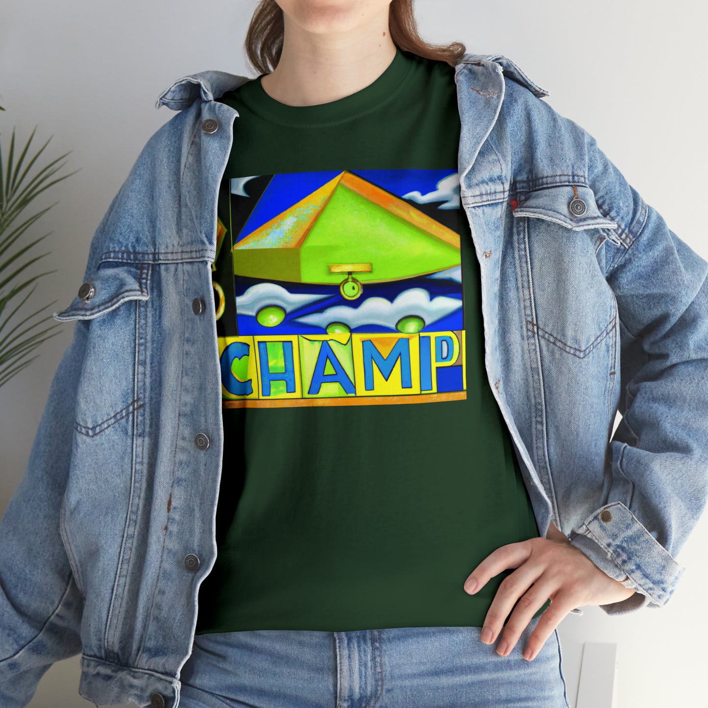 CHAMP UFO 11 - Cubist Style - AI Art - Gildan Heavy Cotton Tee