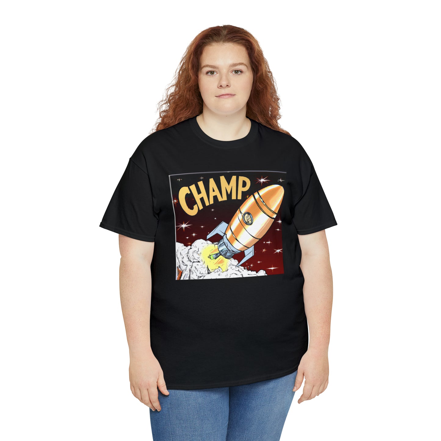 CHAMP Spaceship 12 - 1800's Style Comic Art - AI Art - Gildan Heavy Cotton Tee