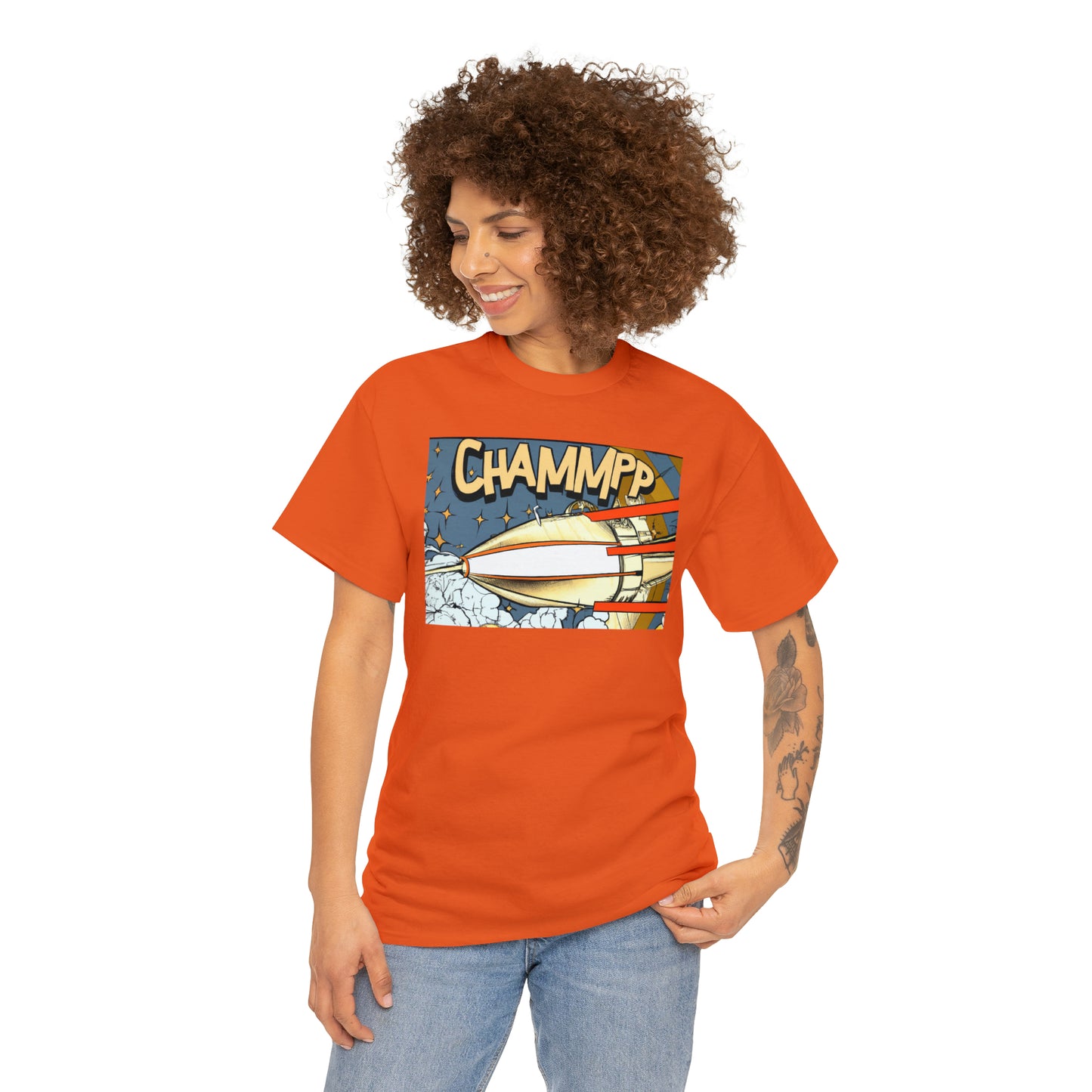 CHAMMPP Spaceship 2 - 1920's Style Comic - AI Art - Gildan Heavy Cotton Tee