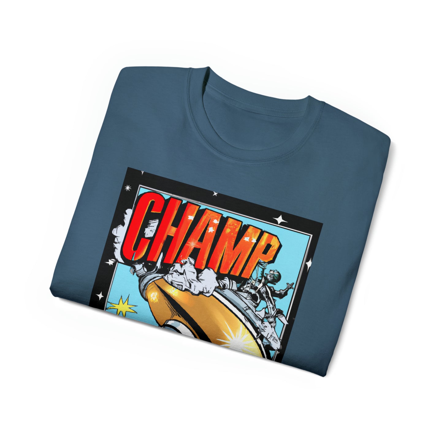 CHAMP UFO 5 - 1950's Style Comic Book Art - AI Art - Gildan Ultra Cotton Tee