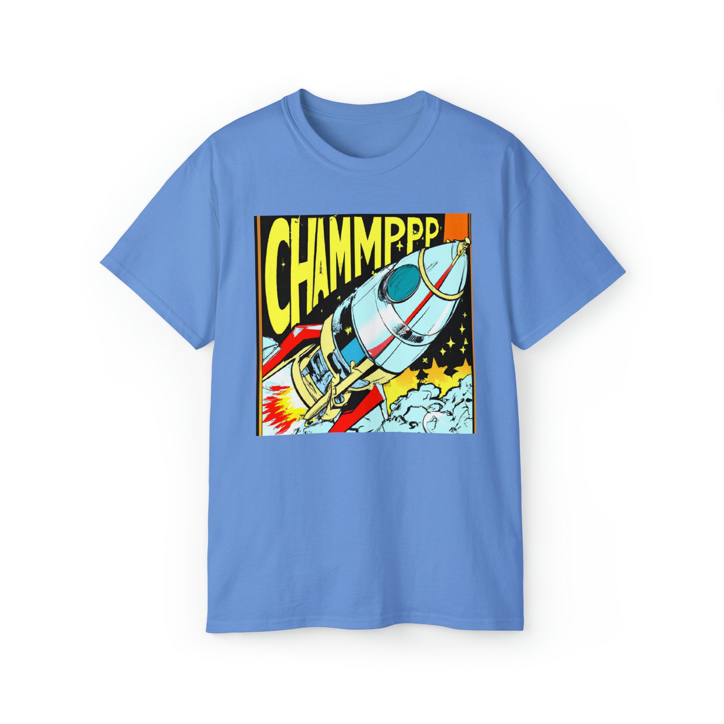 CHAMPPP Spaceship 7 - 1970's Style Comic Book Art - AI Art - Gildan Ultra Cotton Tee