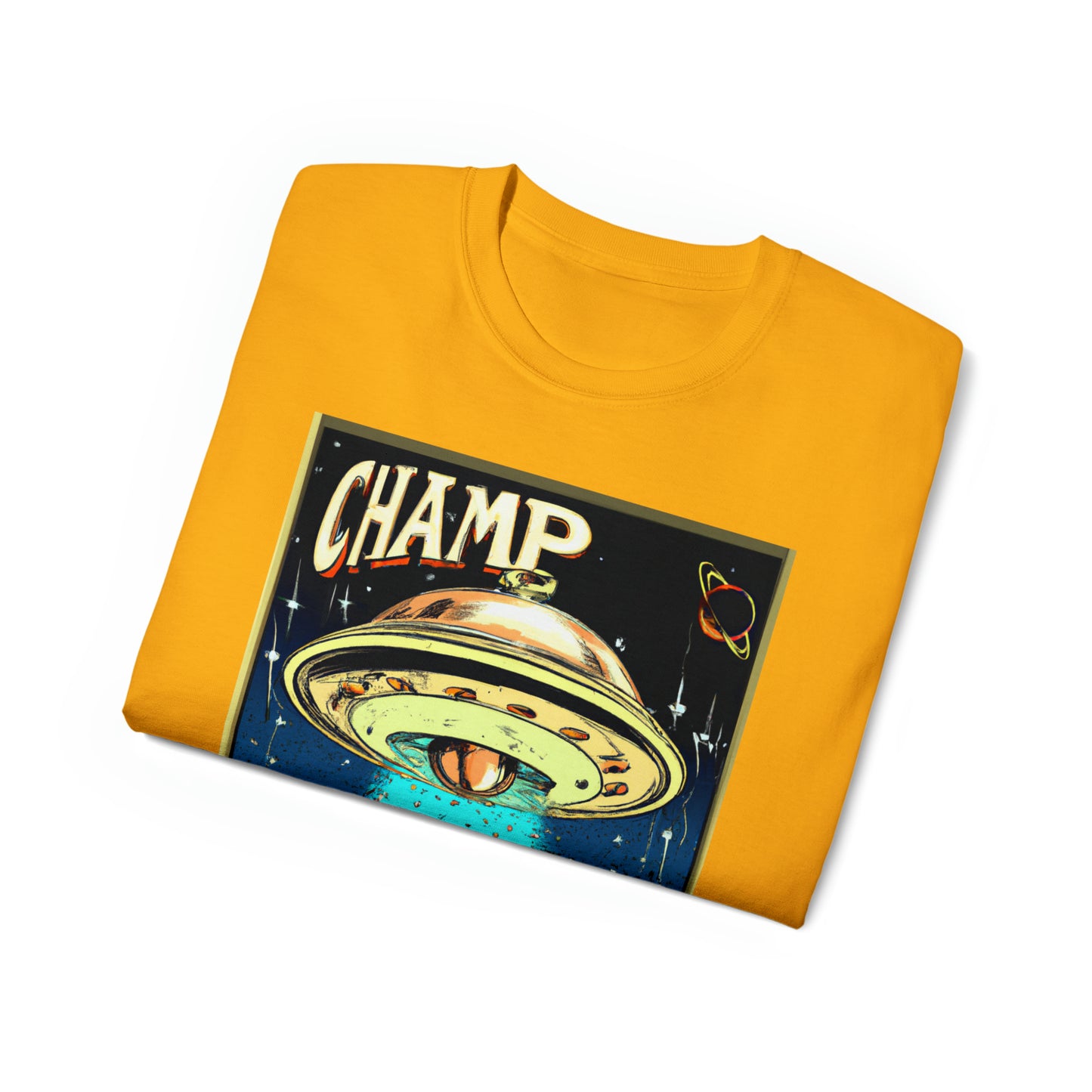 CHAMP UFO 4 - 1800's Style Comic Art - AI Art - Gildan Ultra Cotton Tee