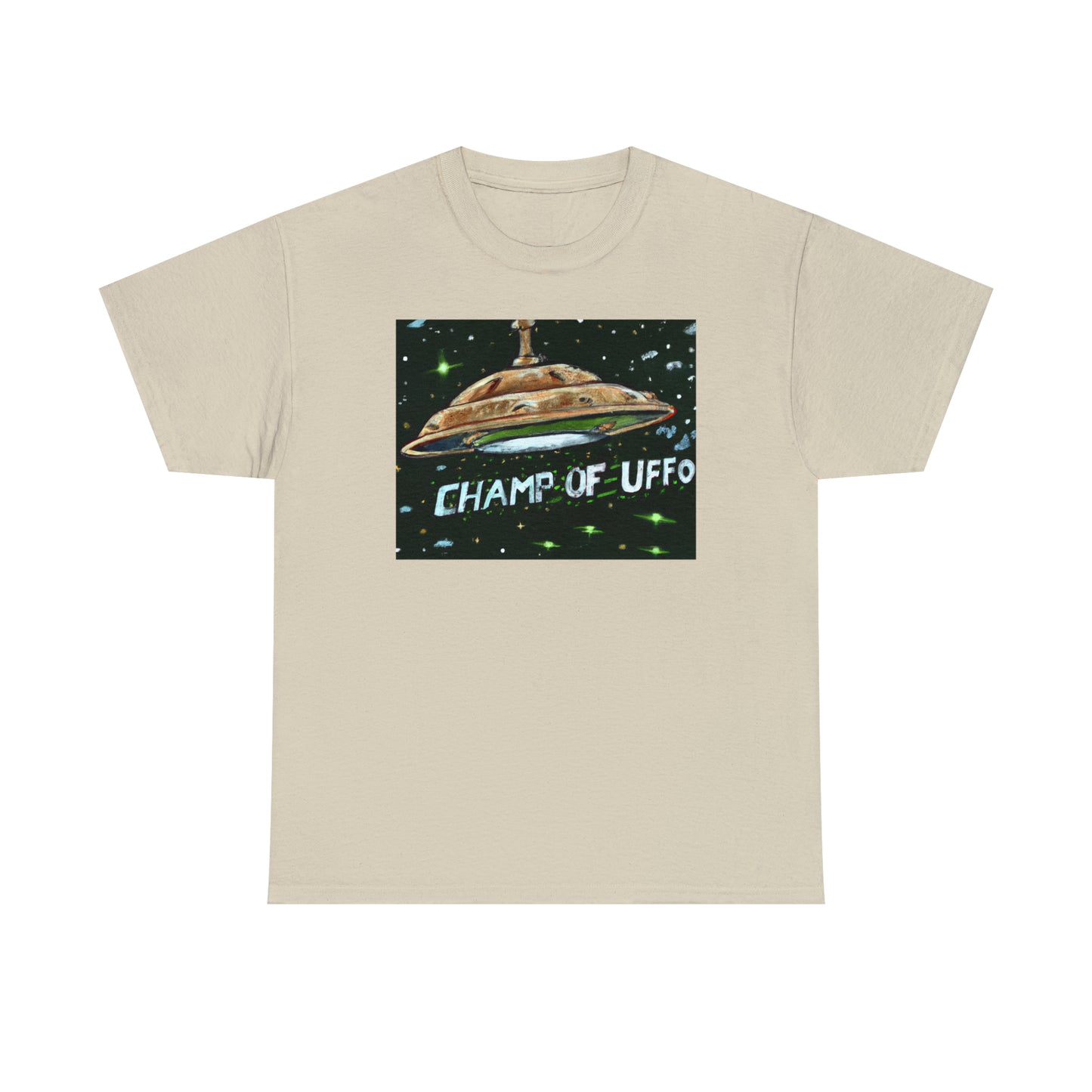 CHAMP OF UFFO (UFO 7) - Medeival Style Art - AI Art - Gildan Heavy Cotton Tee