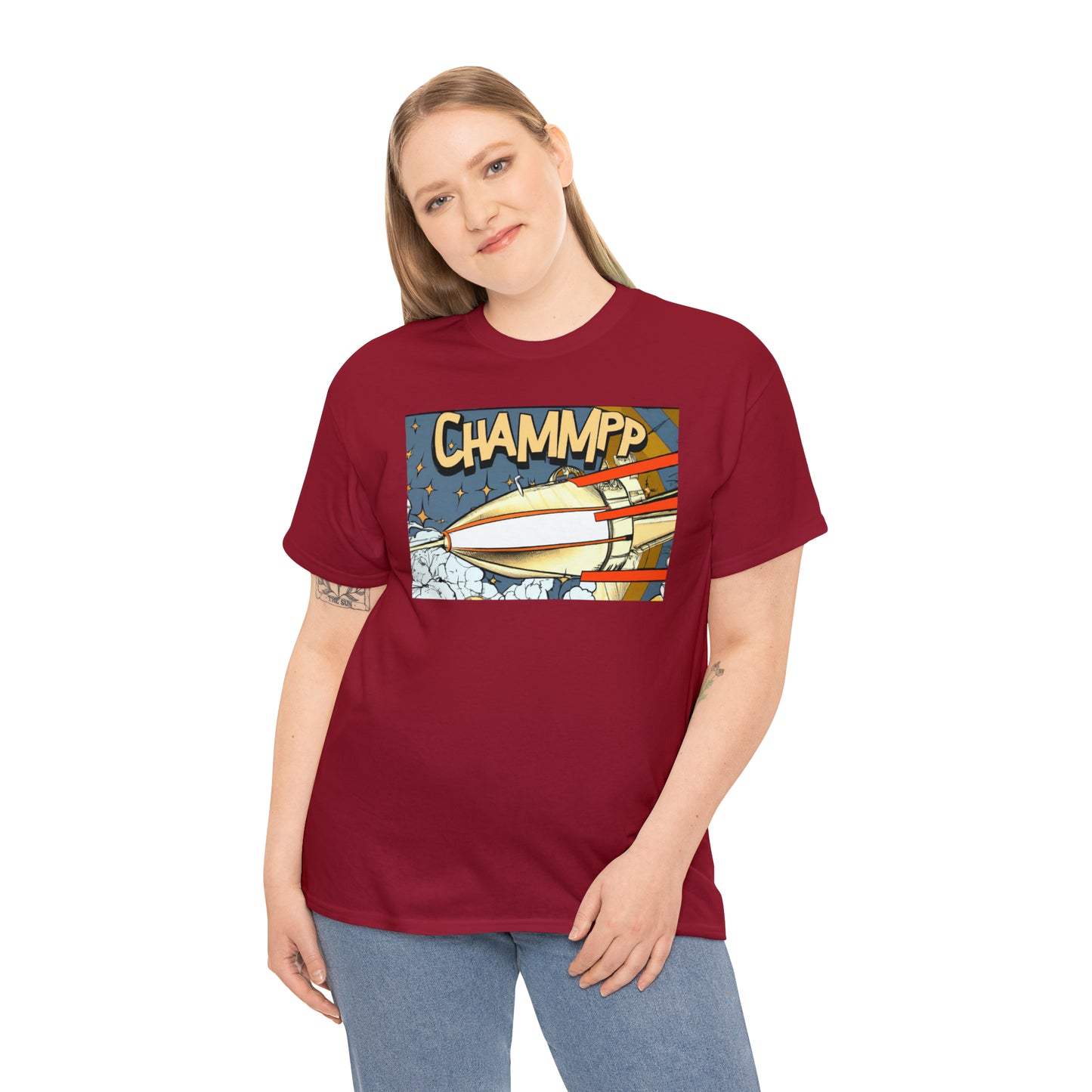 CHAMMPP Spaceship 2 - 1920's Style Comic - AI Art - Gildan Heavy Cotton Tee