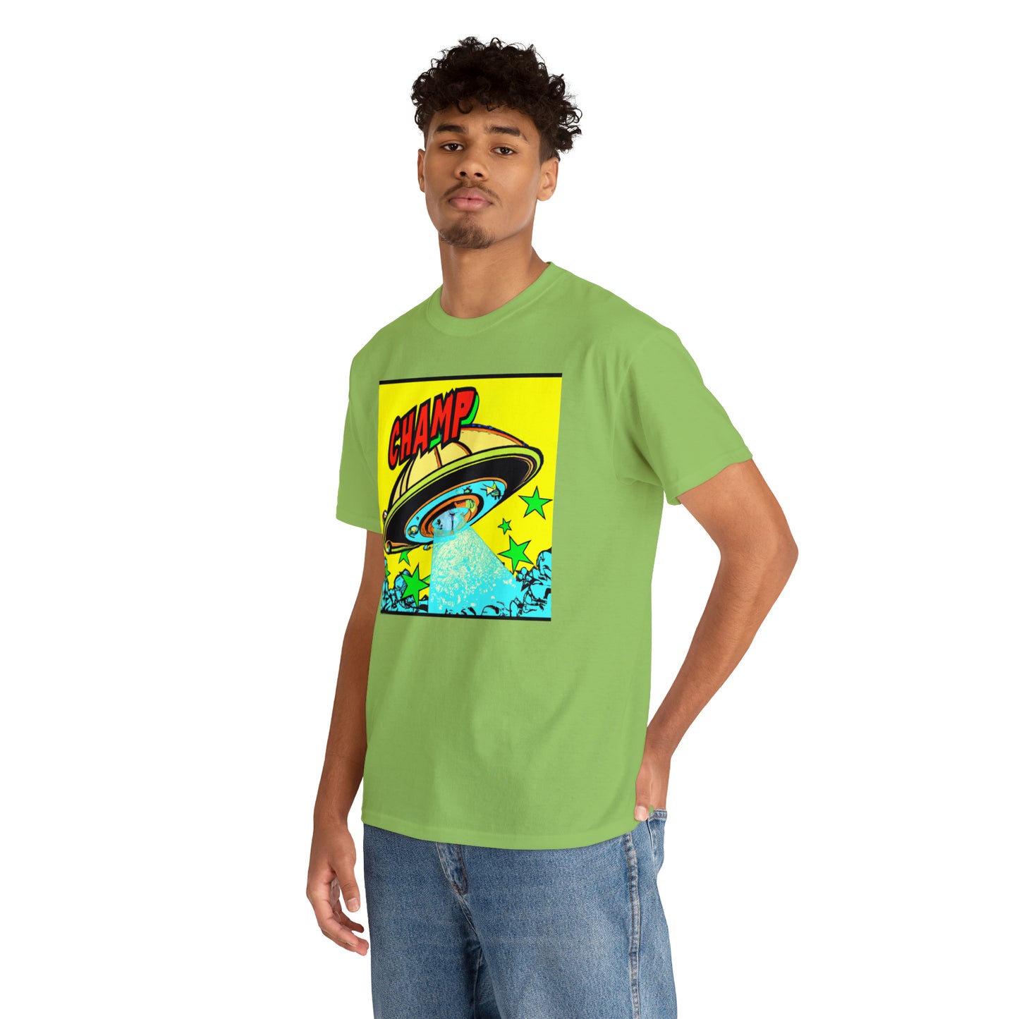 CHAMP UFO 18 - 1600's Style Comic Art - AI Art - Gildan Heavy Cotton Tee