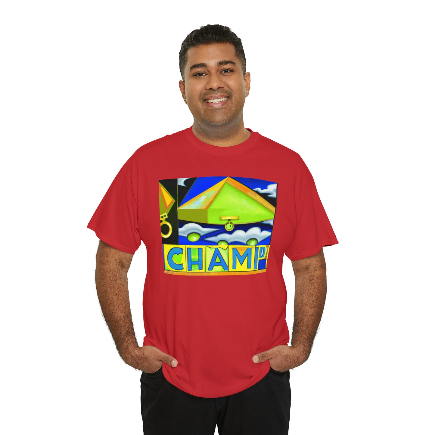 CHAMP UFO 11 - Cubist Style - AI Art - Gildan Heavy Cotton Tee