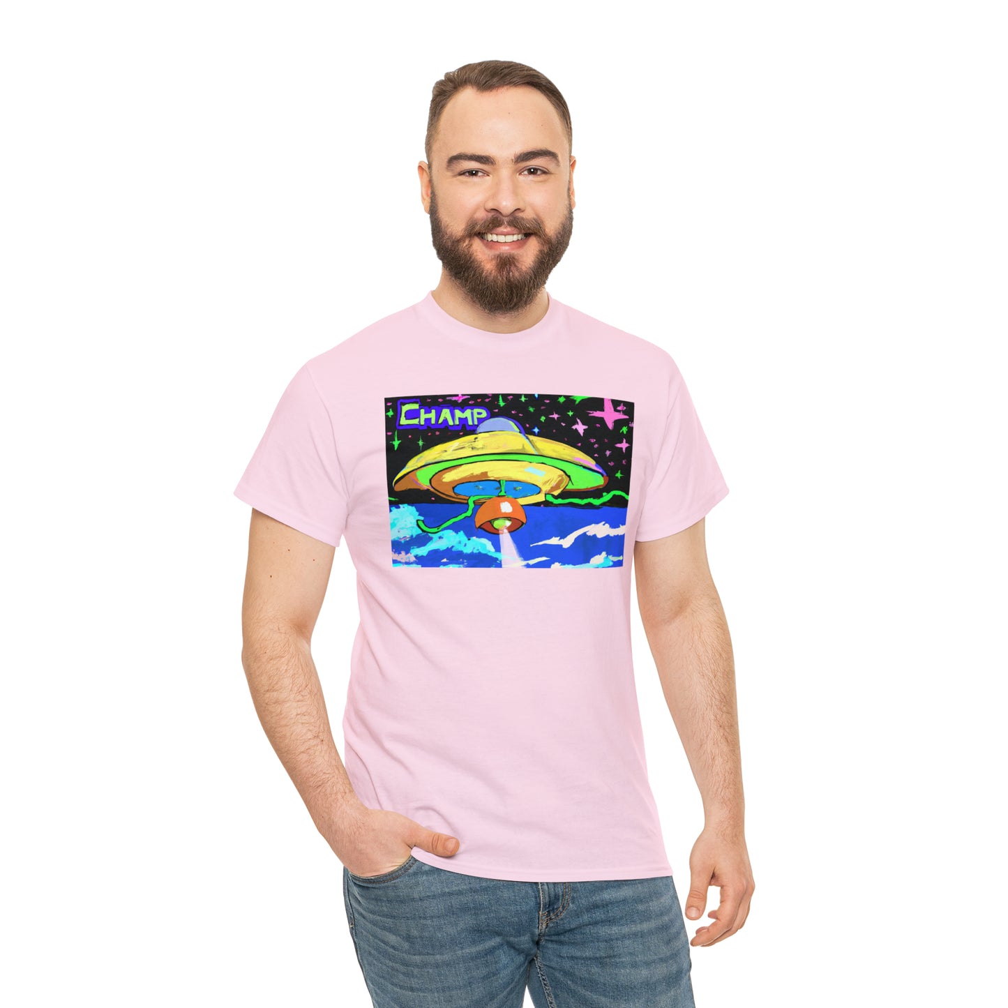 CHAMP UFO 15 - Post-Modern Style - AI Art - Gildan Heavy Cotton Tee