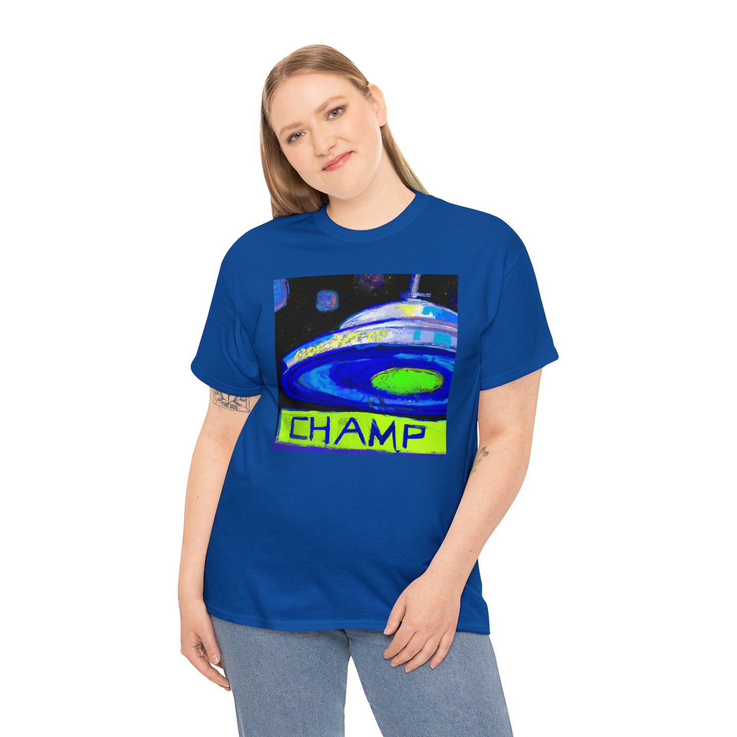 CHAMP UFO 12 - Post-Modern Style - AI Art - Gildan Heavy Cotton Tee