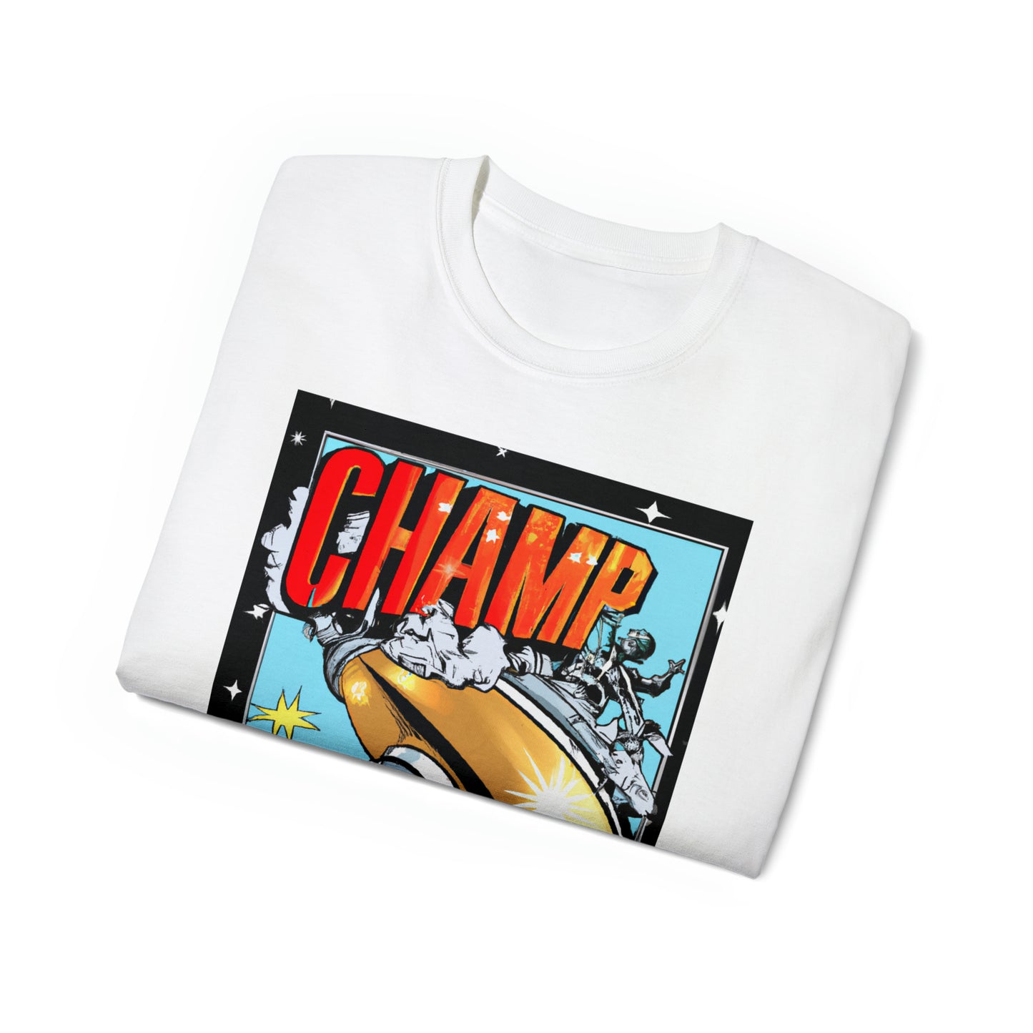 CHAMP UFO 5 - 1950's Style Comic Book Art - AI Art - Gildan Ultra Cotton Tee