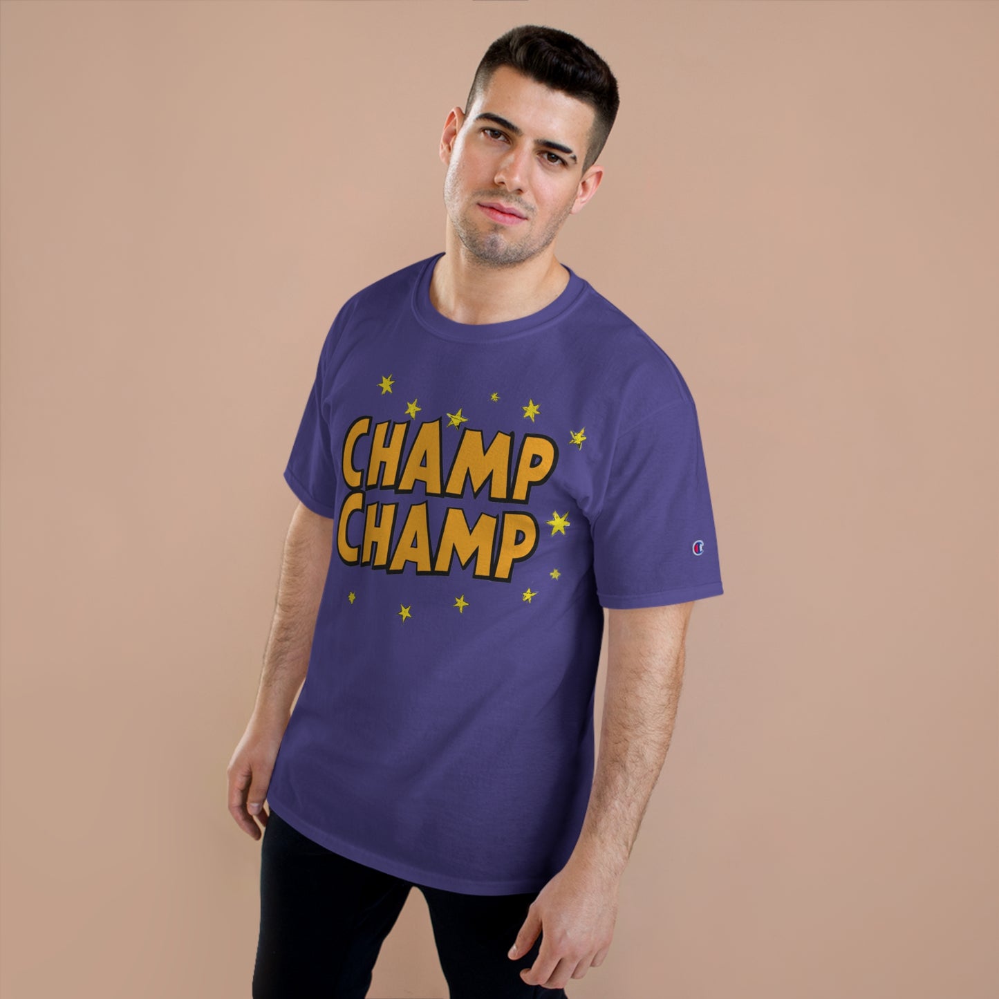 CHAMP-CHAMP Double Champ Logo 1920's Style Cartoon Art - AI Art - Champion T-Shirt