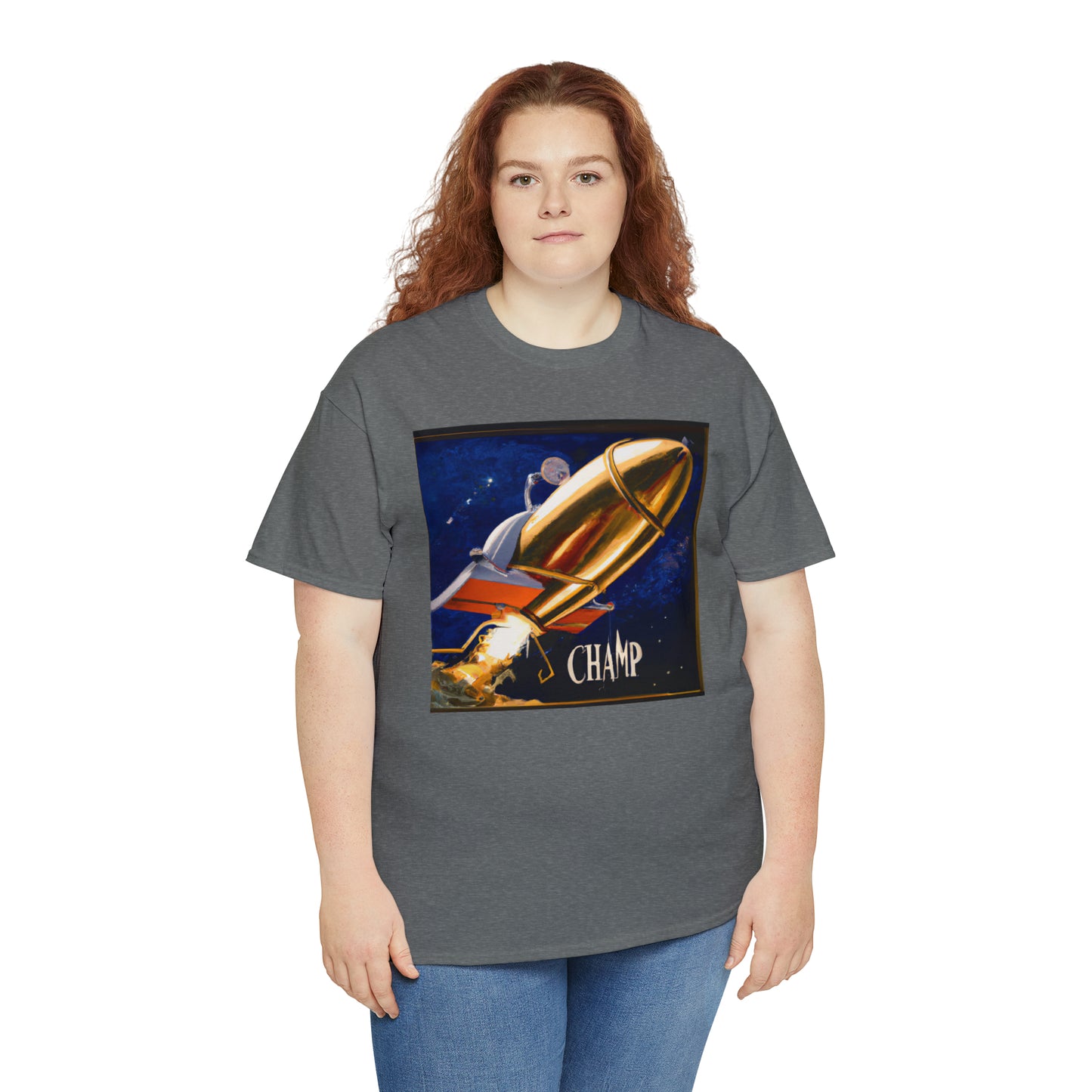 CHAMP Spaceship 9 - Renaissance Style - AI Art - Gildan Heavy Cotton Tee