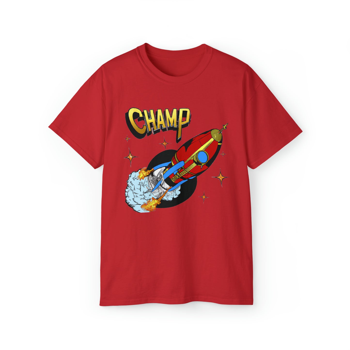 CHAMP Spaceship 11 - 1700's Style Comic Art - AI Art - Gildan Ultra Cotton Tee