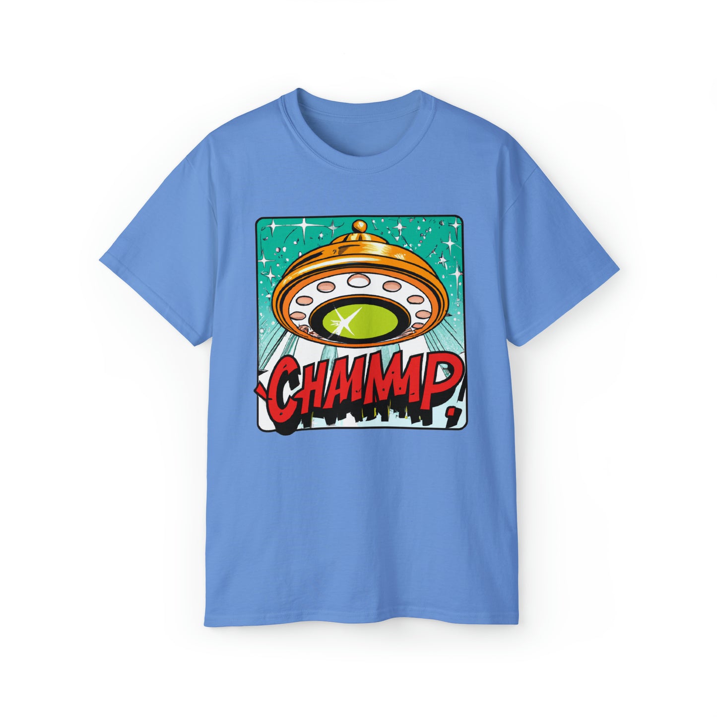 CHAMMMP. UFO 19 - 1950's Style Comic Book Art - AI Art - Gildan Ultra Cotton Tee