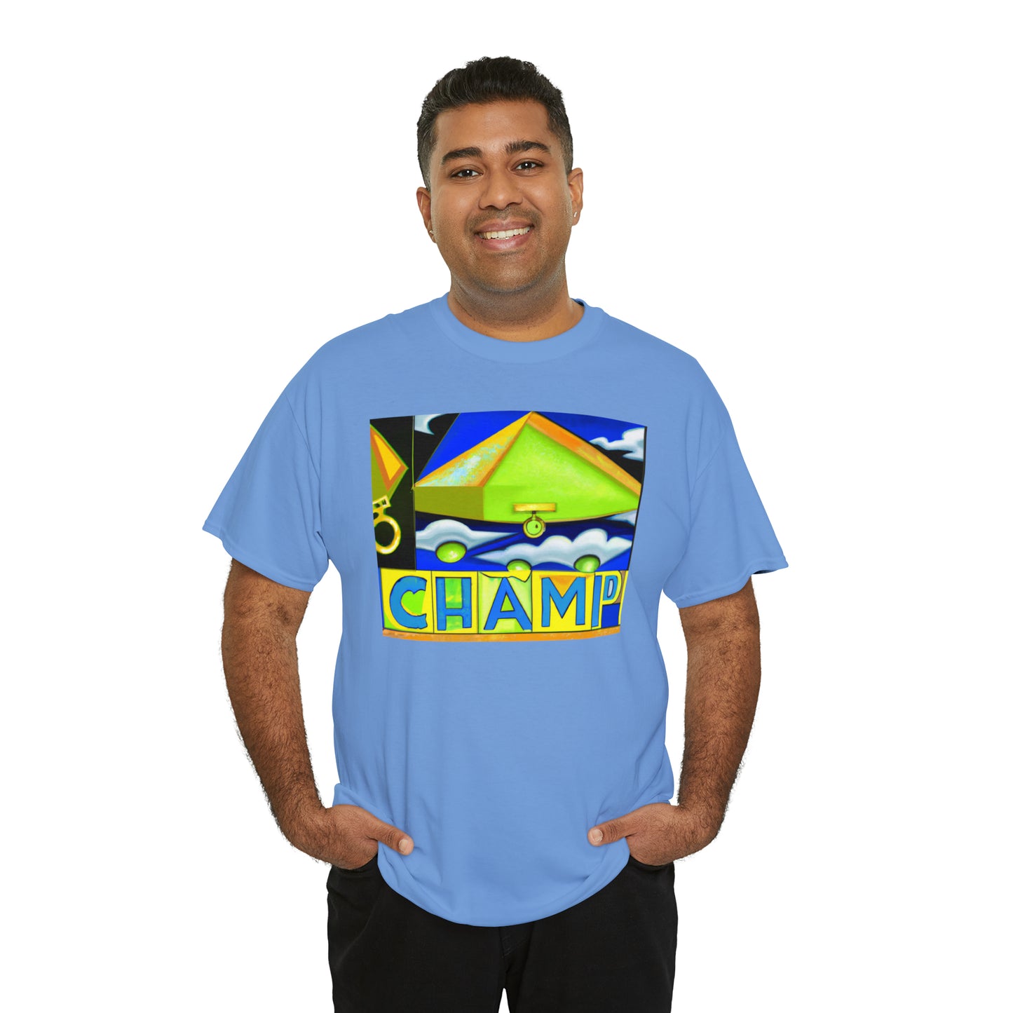 CHAMP UFO 11 - Cubist Style - AI Art - Gildan Heavy Cotton Tee