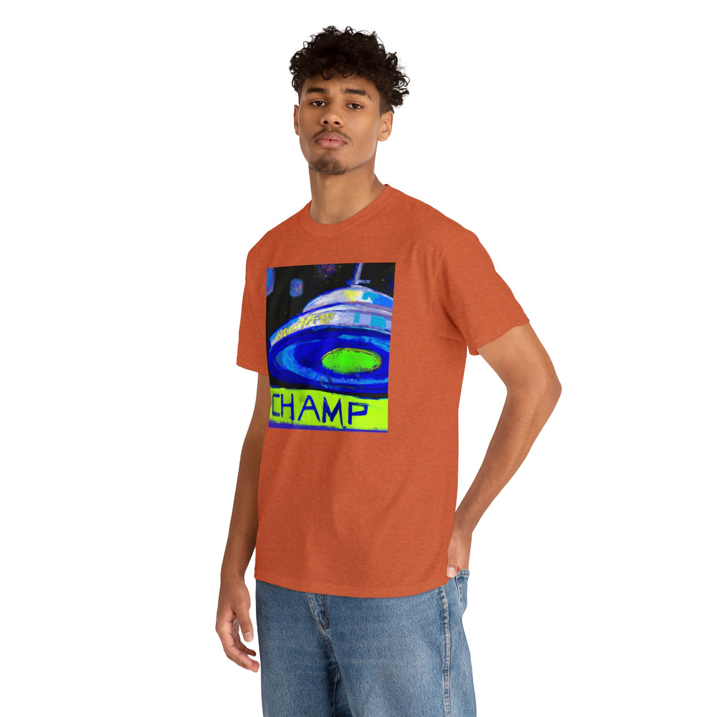 CHAMP UFO 12 - Post-Modern Style - AI Art - Gildan Heavy Cotton Tee