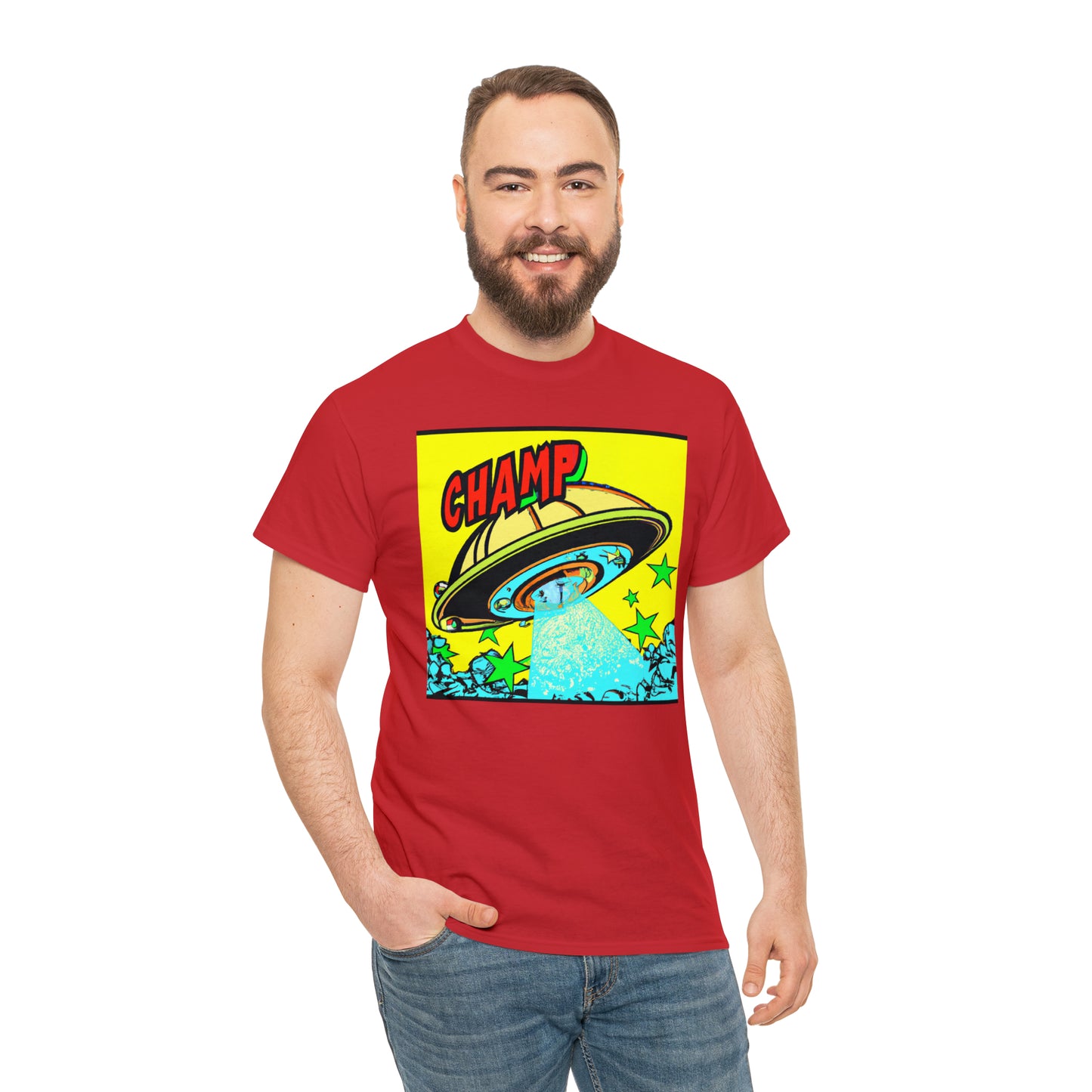 CHAMP UFO 18 - 1600's Style Comic Art - AI Art - Gildan Heavy Cotton Tee