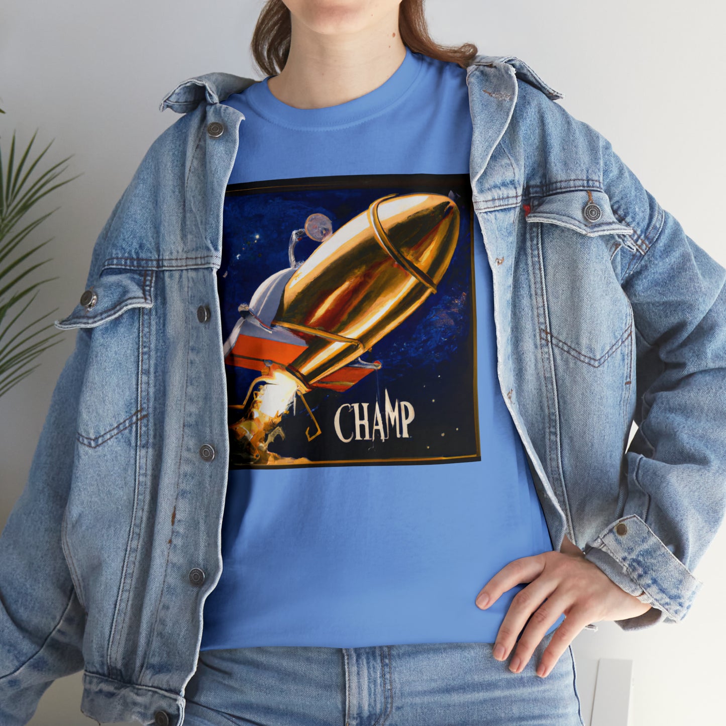 CHAMP Spaceship 9 - Renaissance Style - AI Art - Gildan Heavy Cotton Tee