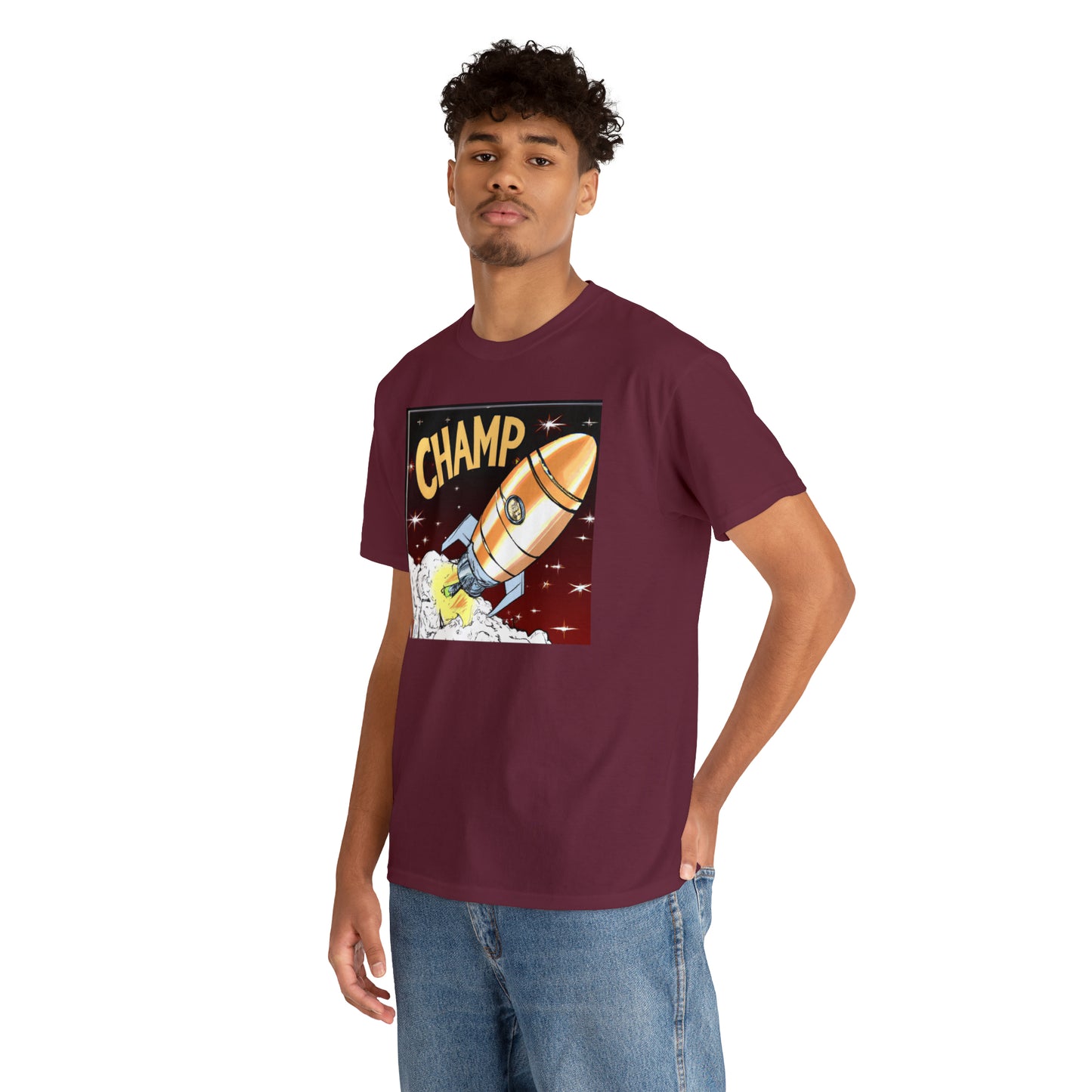 CHAMP Spaceship 12 - 1800's Style Comic Art - AI Art - Gildan Heavy Cotton Tee