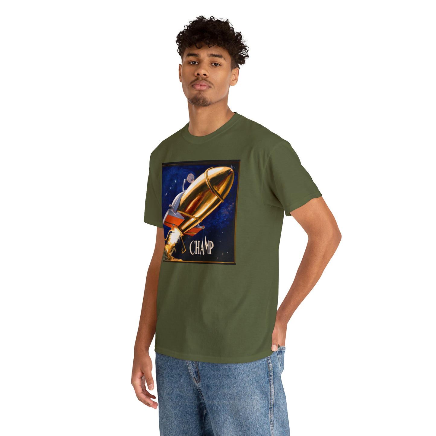 CHAMP Spaceship 9 - Renaissance Style - AI Art - Gildan Heavy Cotton Tee