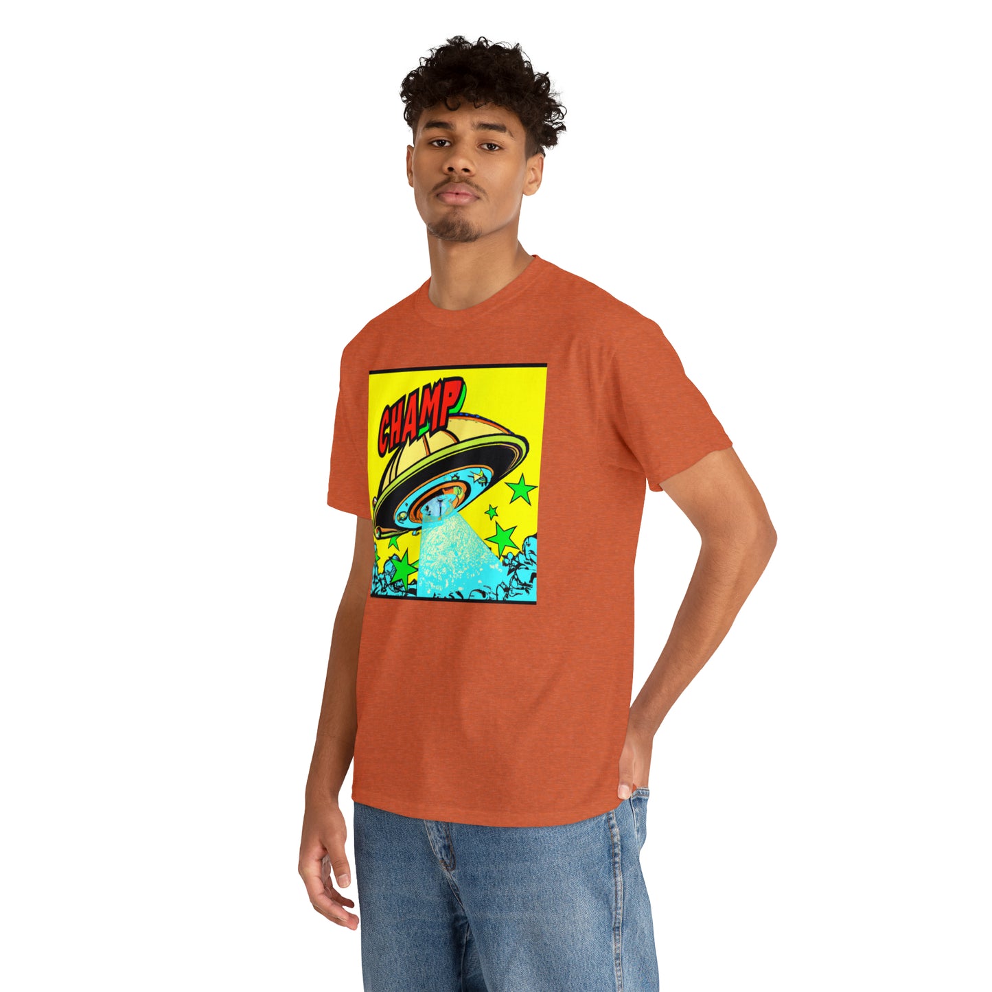 CHAMP UFO 18 - 1600's Style Comic Art - AI Art - Gildan Heavy Cotton Tee