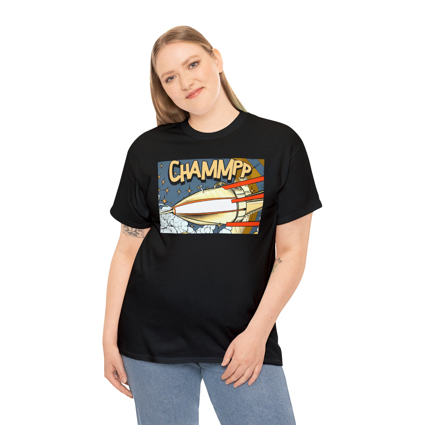 CHAMMPP Spaceship 2 - 1920's Style Comic - AI Art - Gildan Heavy Cotton Tee