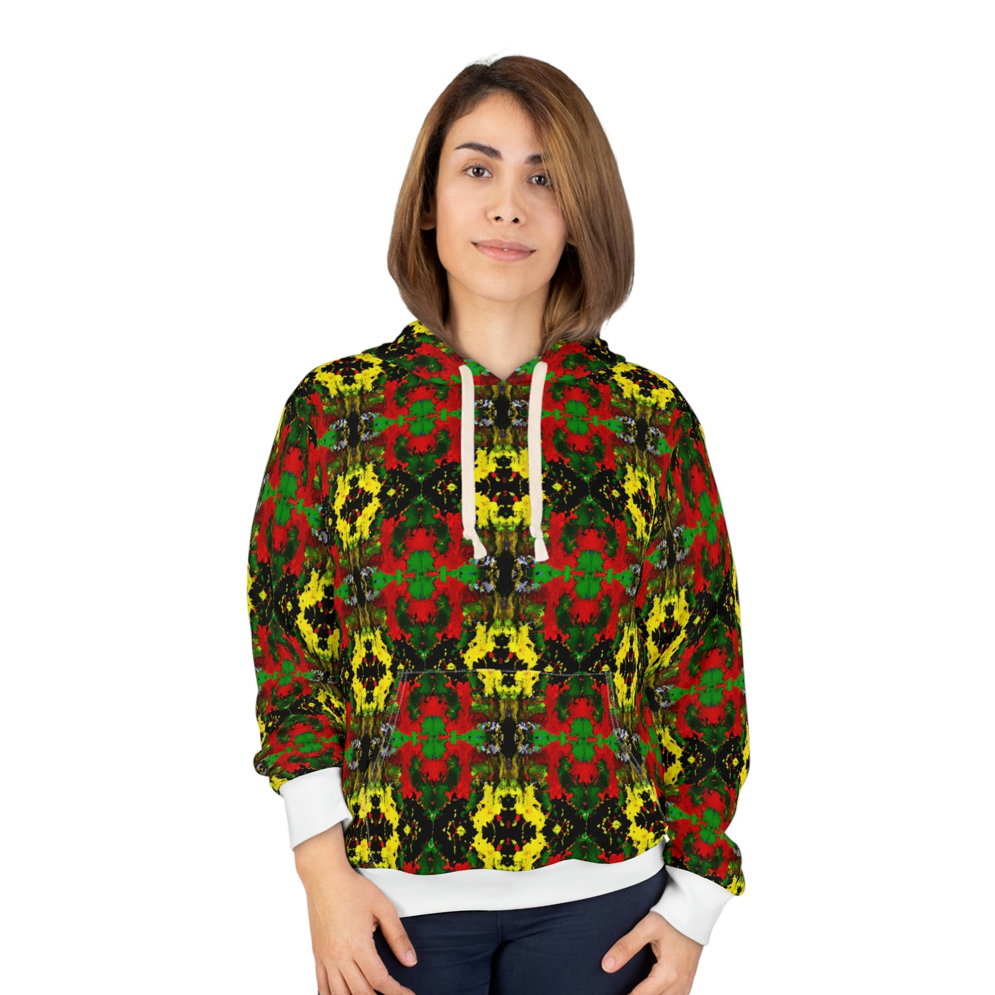 Rasta Kaleidescope Pattern 3  - AI Art - Pullover Hoodie