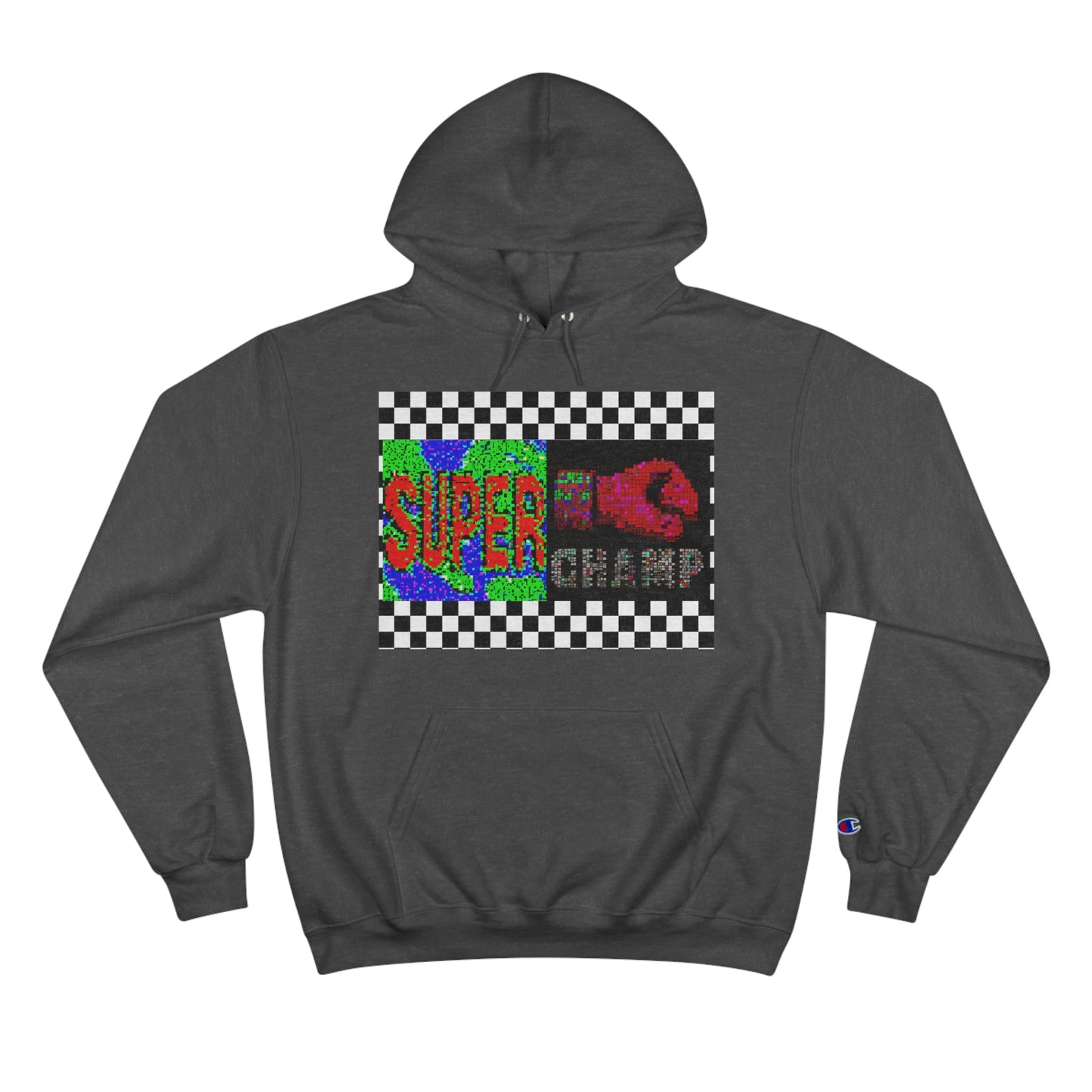 Checkered Flag (SUPER CHAMP Logo 3 8-bit) - Champion Hoodie