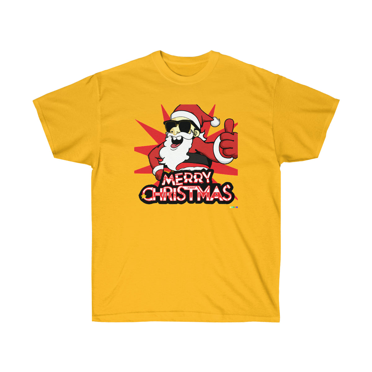 Santa Claus Cool Guy "Merry Christmas" - AI Cartoon Art - Ultra Cotton Tee