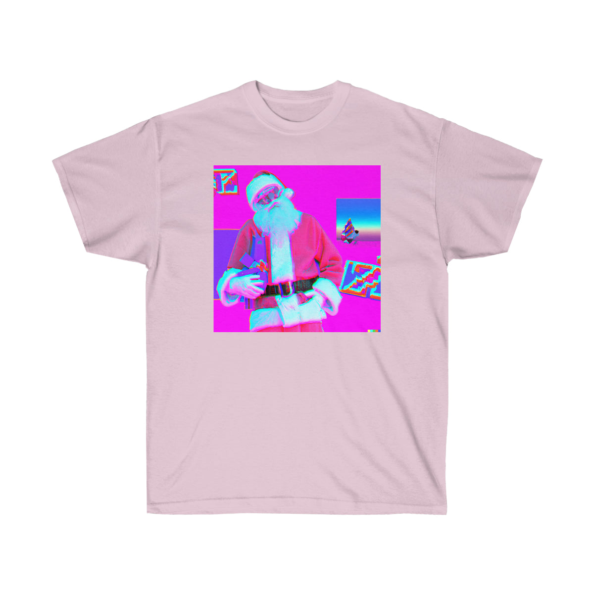 Santa Claus Rollin Up to the Party - Vaporwave AI Art - Ultra Cotton Tee