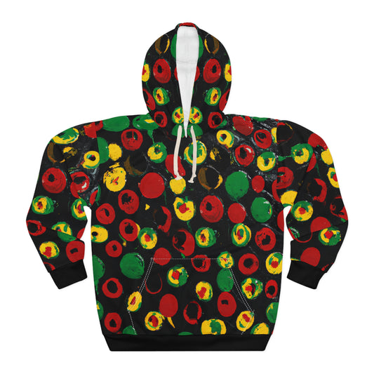 Rasta Polka Dot - AI Art - Pullover Hoodie