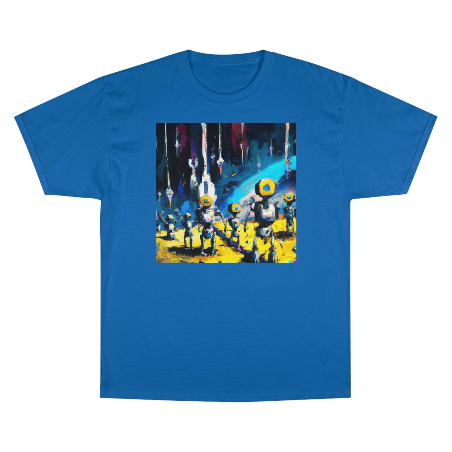 Robots in Space 1 - AI Art - Champion T-Shirt