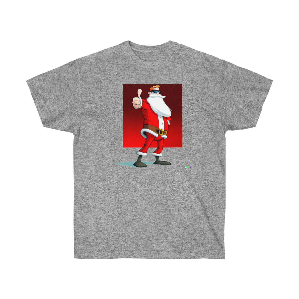 Santa in his 40's (Shades, Thumbs Up) - AI Cartoon Art - Ultra Cotton Tee