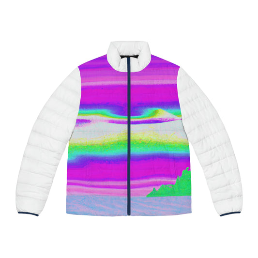 Hyperwave Island (Surfer Style) Spaceballer Jacket - AI Art - Men's Puffer Jacket