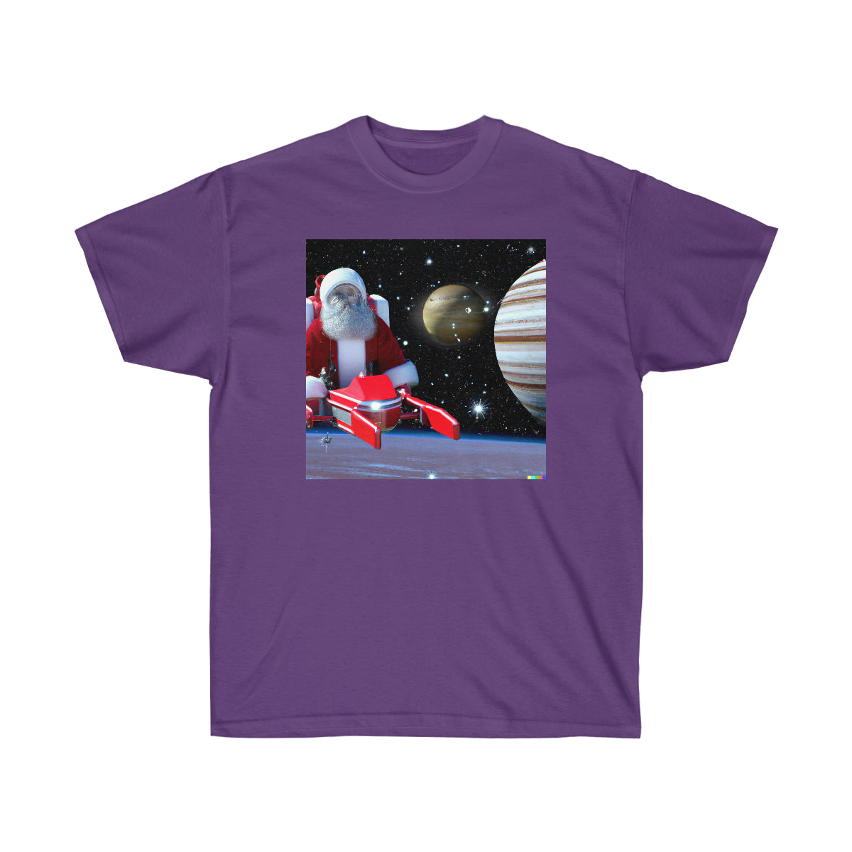 Santa Flying by Jupiter  - AI Art - Ultra Cotton Tee