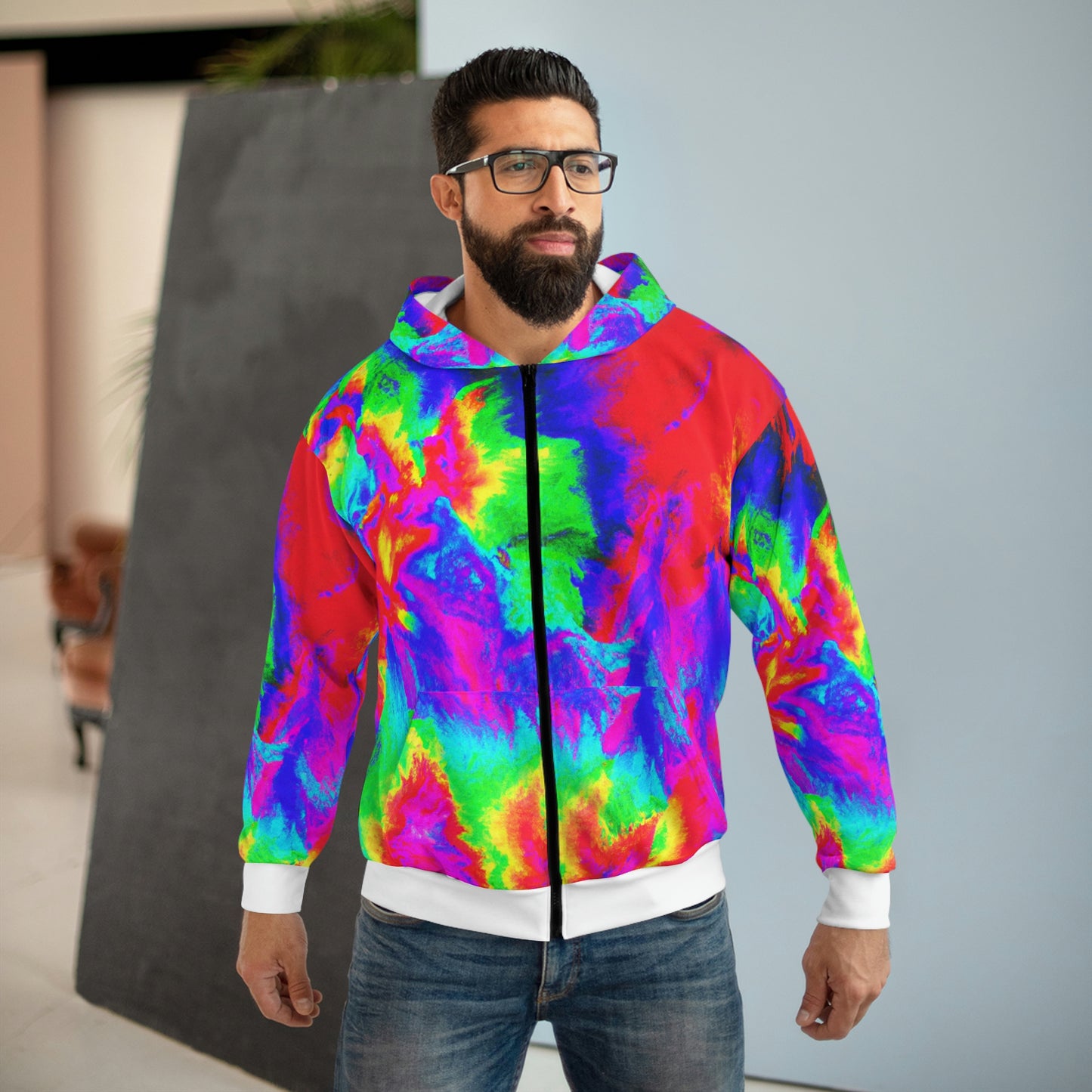 Tropical Storm Radar - AI Art - Zip Hoodie