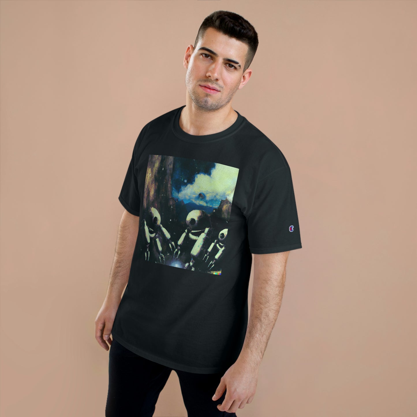 Robots in Space 2 - AI Art - Champion T-Shirt