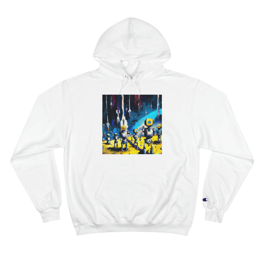 Robots in Space 1 - AI Art - Champion Hoodie