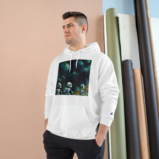 Robots in Space 4 - AI Art - Champion Hoodie