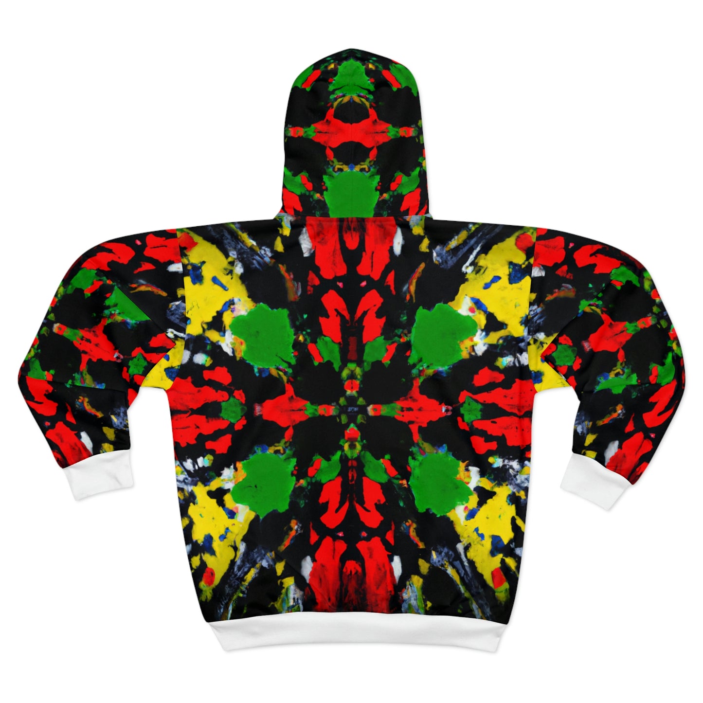 Rasta Quad Symmetry 1 - AI Art - Zip Hoodie