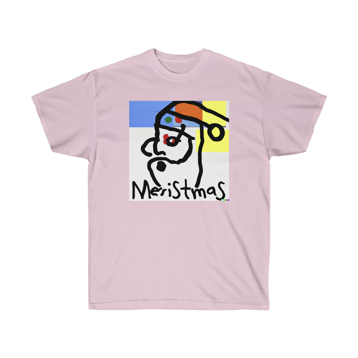 Picasso Style Cubist Santa Claus "Meristmas" - AI Art - Ultra Cotton Tee