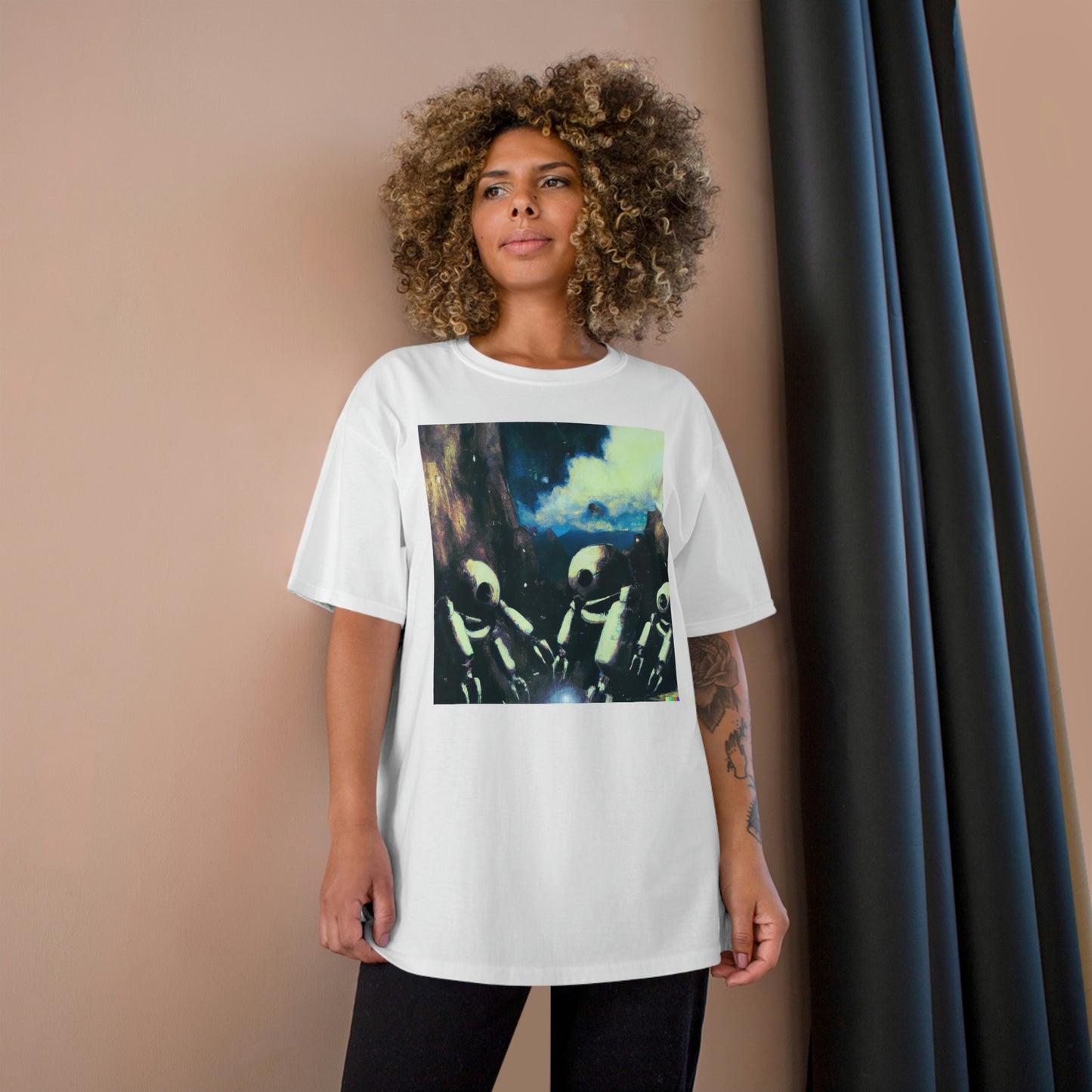 Robots in Space 2 - AI Art - Champion T-Shirt