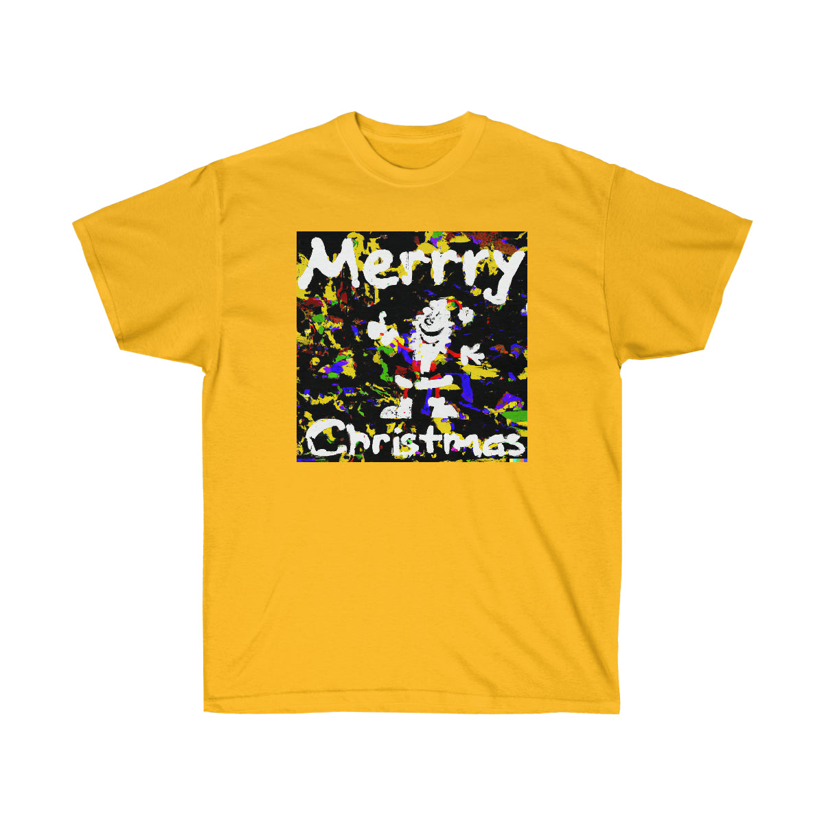 Pollock Style Santa v.4 "Merrry Christmas" - AI Art - Ultra Cotton Tee