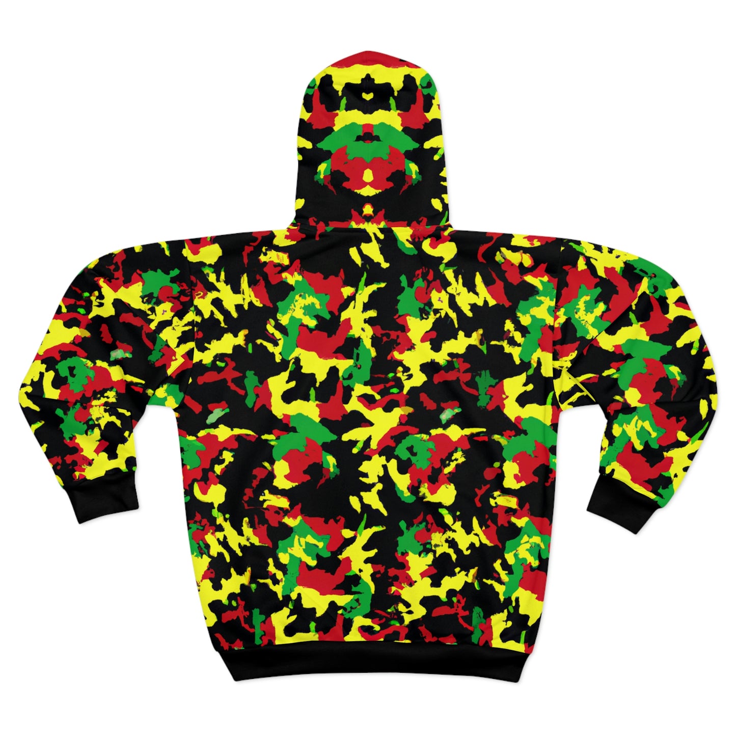 Rasta Camo - AI Art - Zip Hoodie